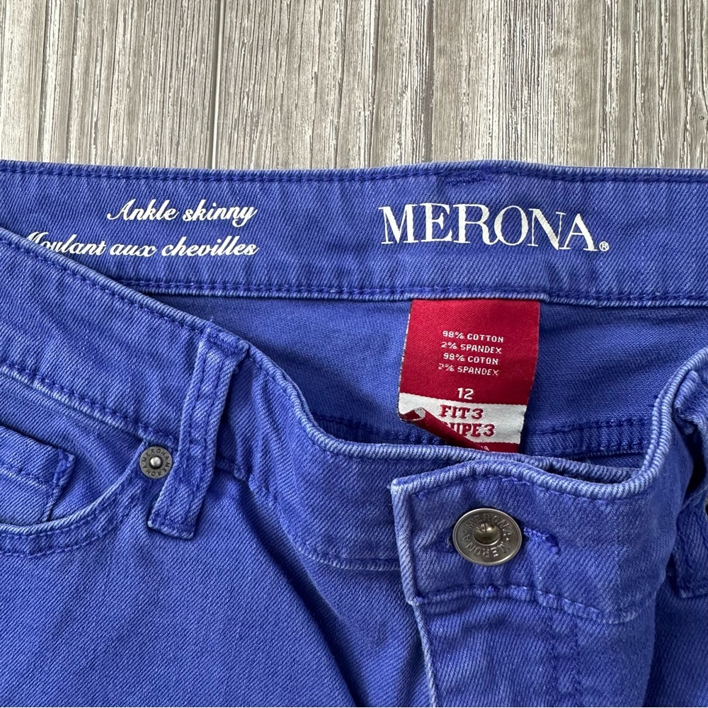 Merona Vibrant Blue Ankle Skinny Jeans Size 12 - Picture 2 of 3